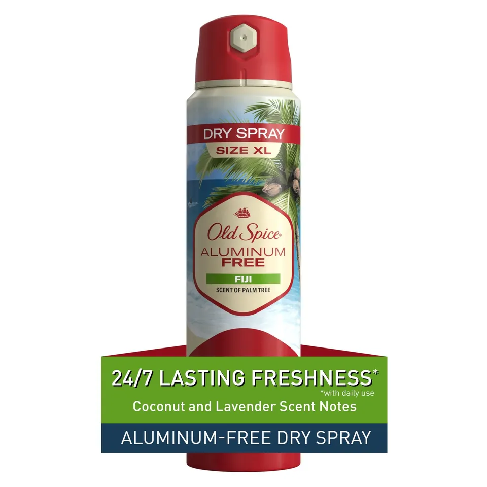 Old Spice Fiji Deodorante Spray Secco XL 4.3 Oz senza alluminio
