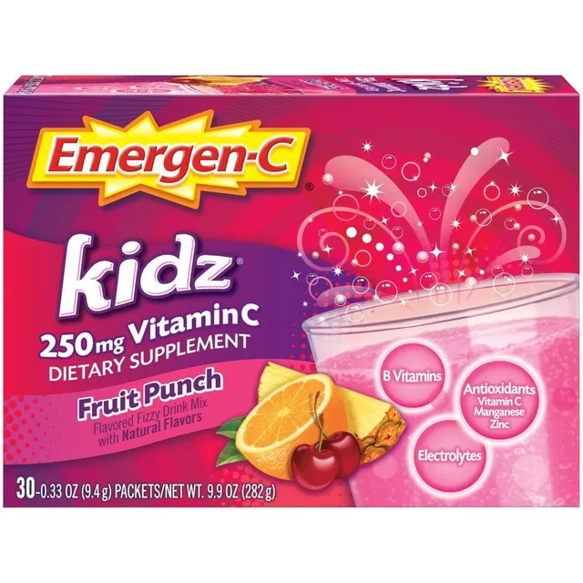 Emergen-C Kidz Fruit Punch vitamina bustine 30 pezzi 250 mg