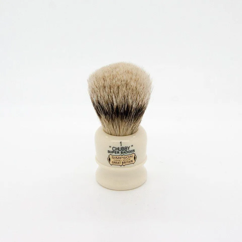 Simpsons Chubby 1 pennello barba super badger avorio 22 mm