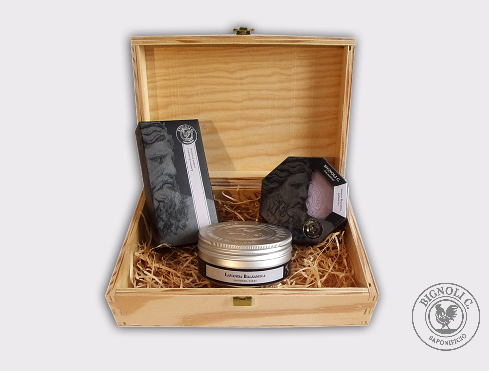 Bignoli Shaving Set Lavanda Balsamica Legno 3 Pezzi