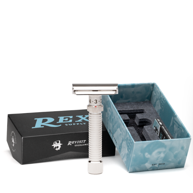 Rex Supply Co. Ambassador RSC-101R rasoio sicurezza regolabile rodio