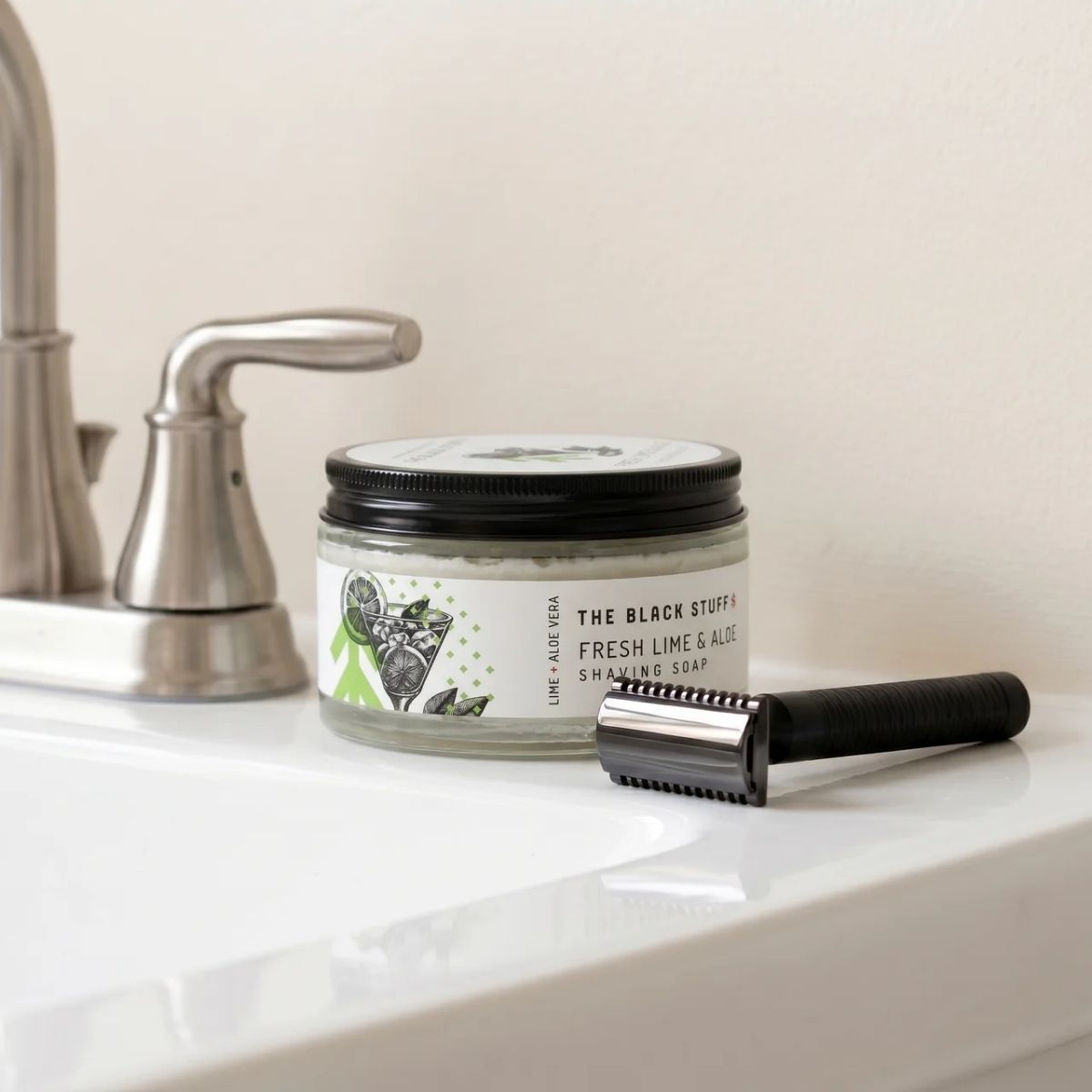 The Black Stuff Fresh Lime sapone da barba 155g schiuma densa