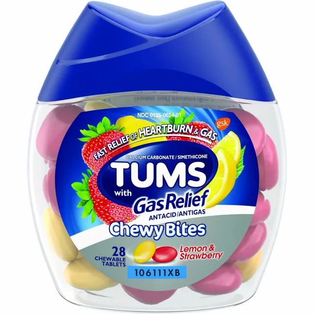 Tums Chewy Bites antiacido masticabile limone fragola 28 compresse