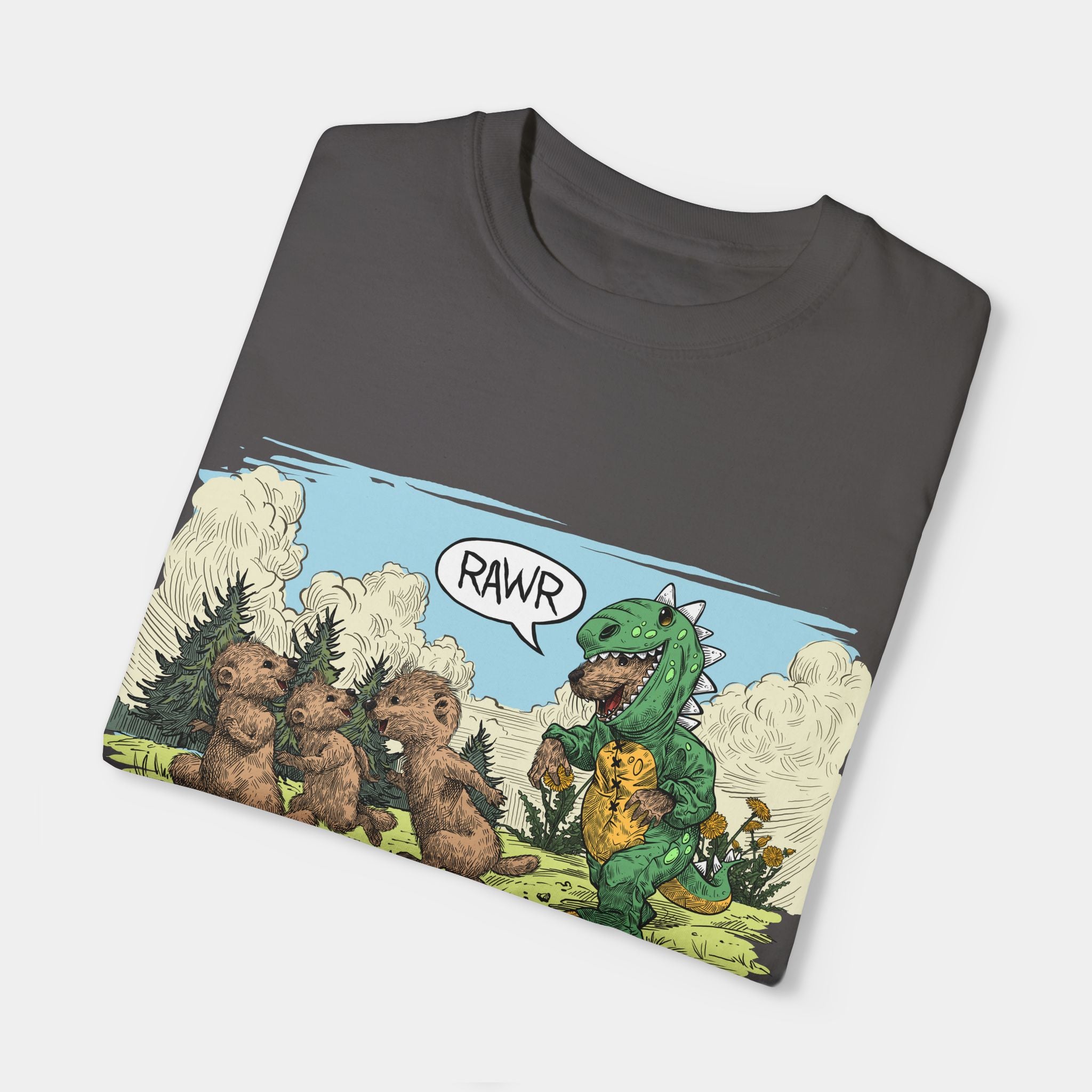 Noble Otter Dino Adventure T-Shirt Cotone Grafite