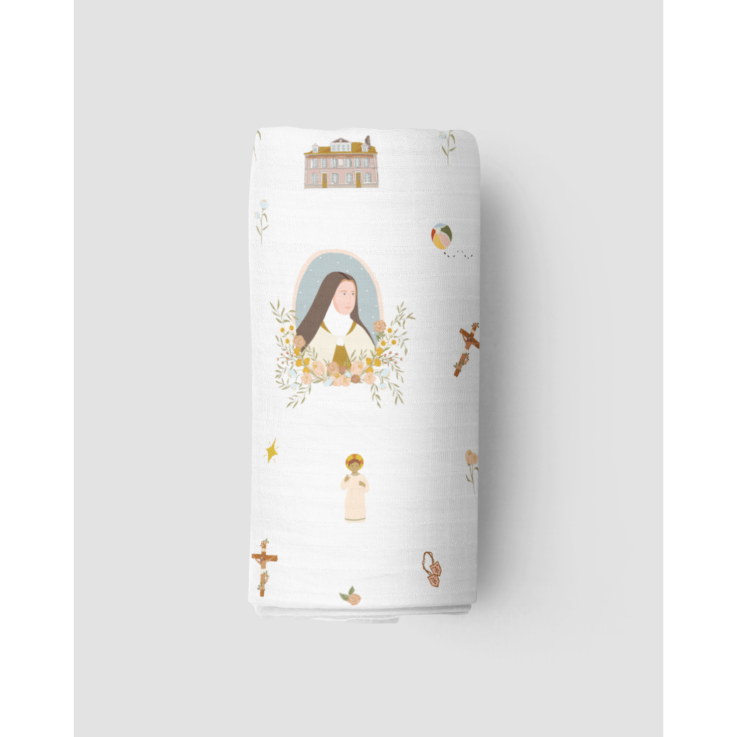 Be A Heart St Therese muslin coperta neonato 47x47