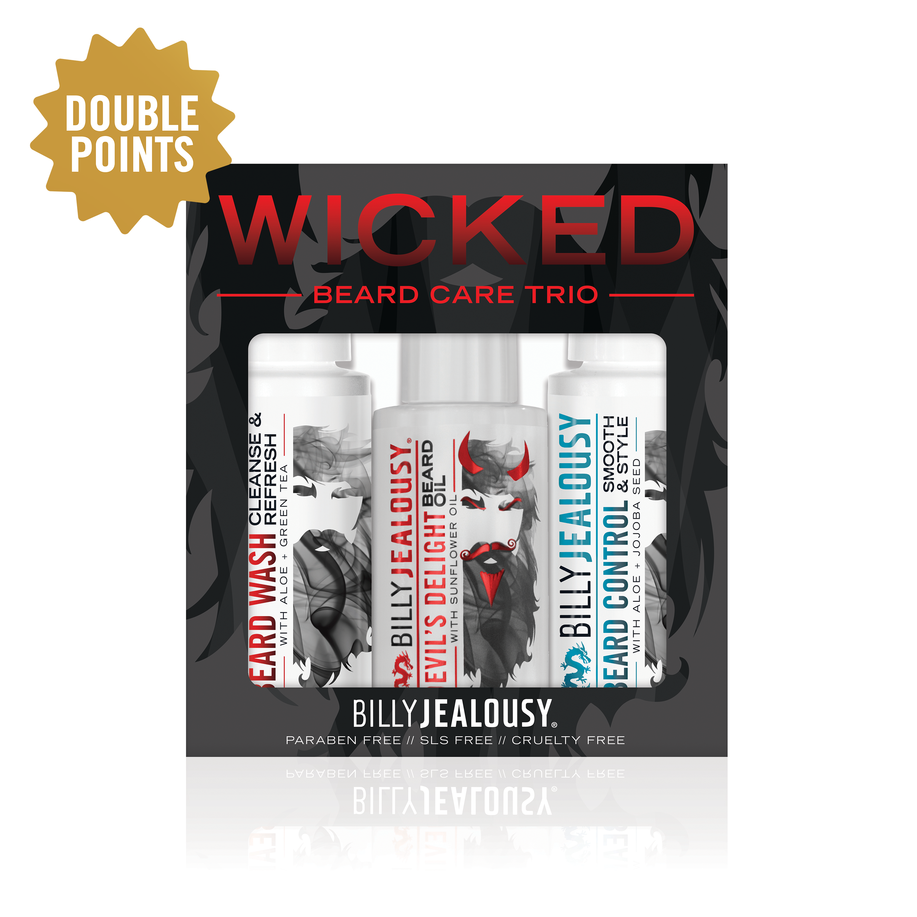 Billy Jealousy Wicked Kit Barba Wash Control Oil Viaggio