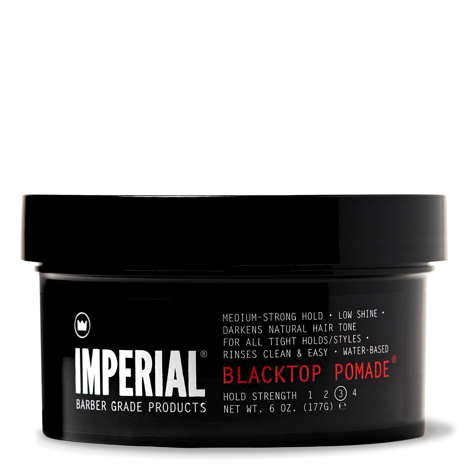 Imperial Barber Blacktop pomata nera capelli 6 oz copri grigi