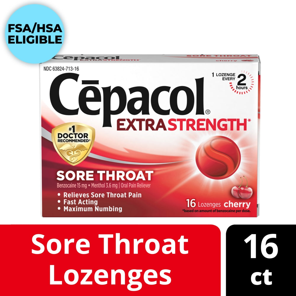Cepacol Extra Strength Pastiglie Gola Ciliegia 16 Pezzi