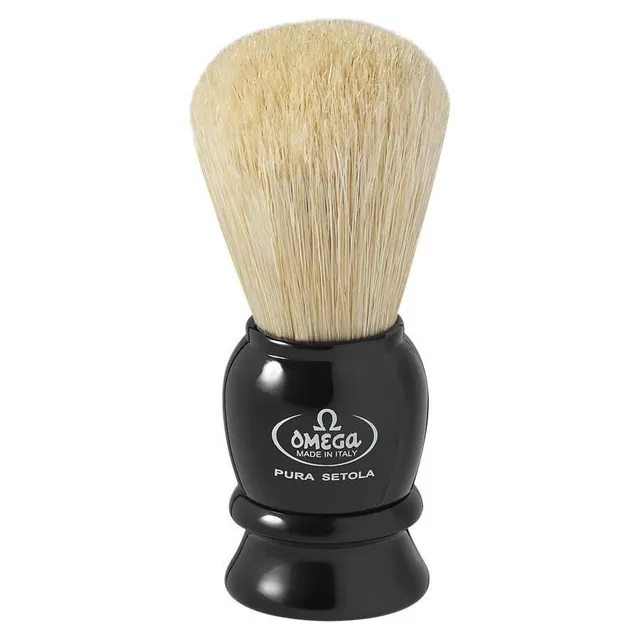 Omega 13564 pennello da barba setola cinghiale manico nero