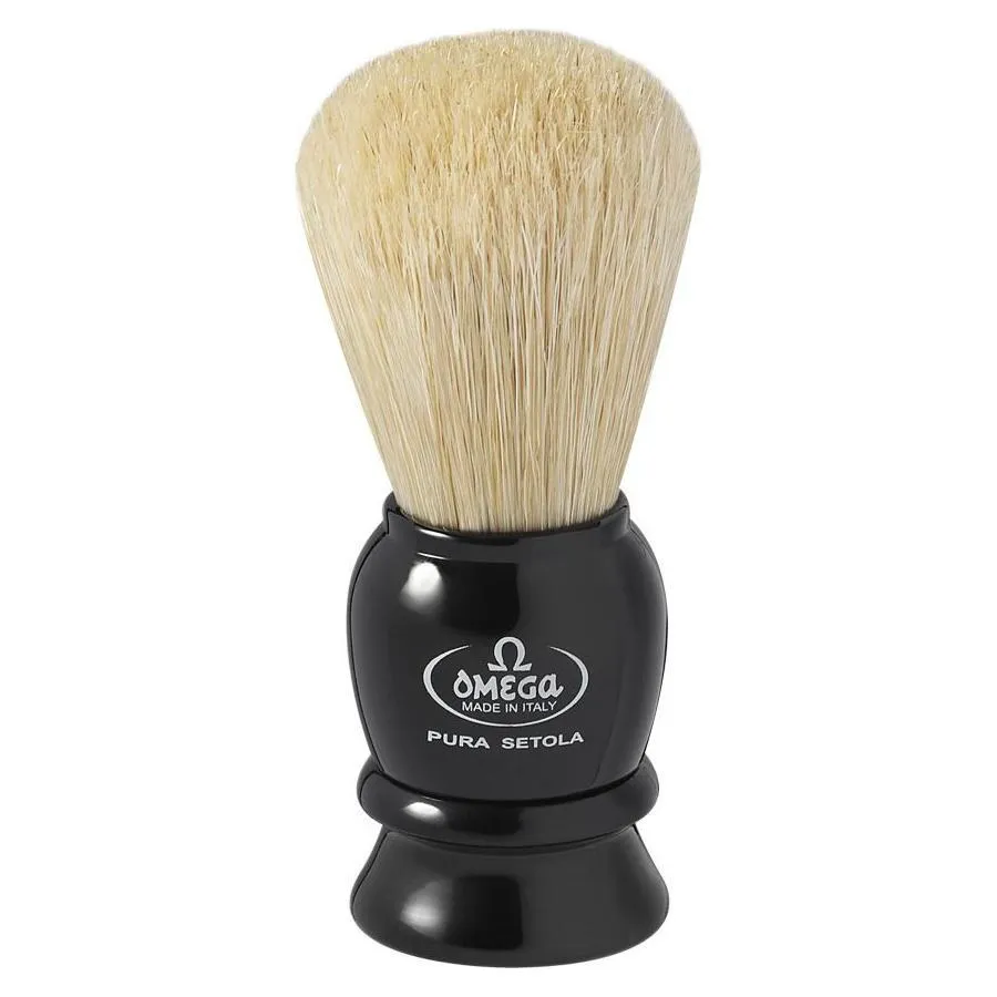 Omega 13564 pennello da barba setola cinghiale manico nero
