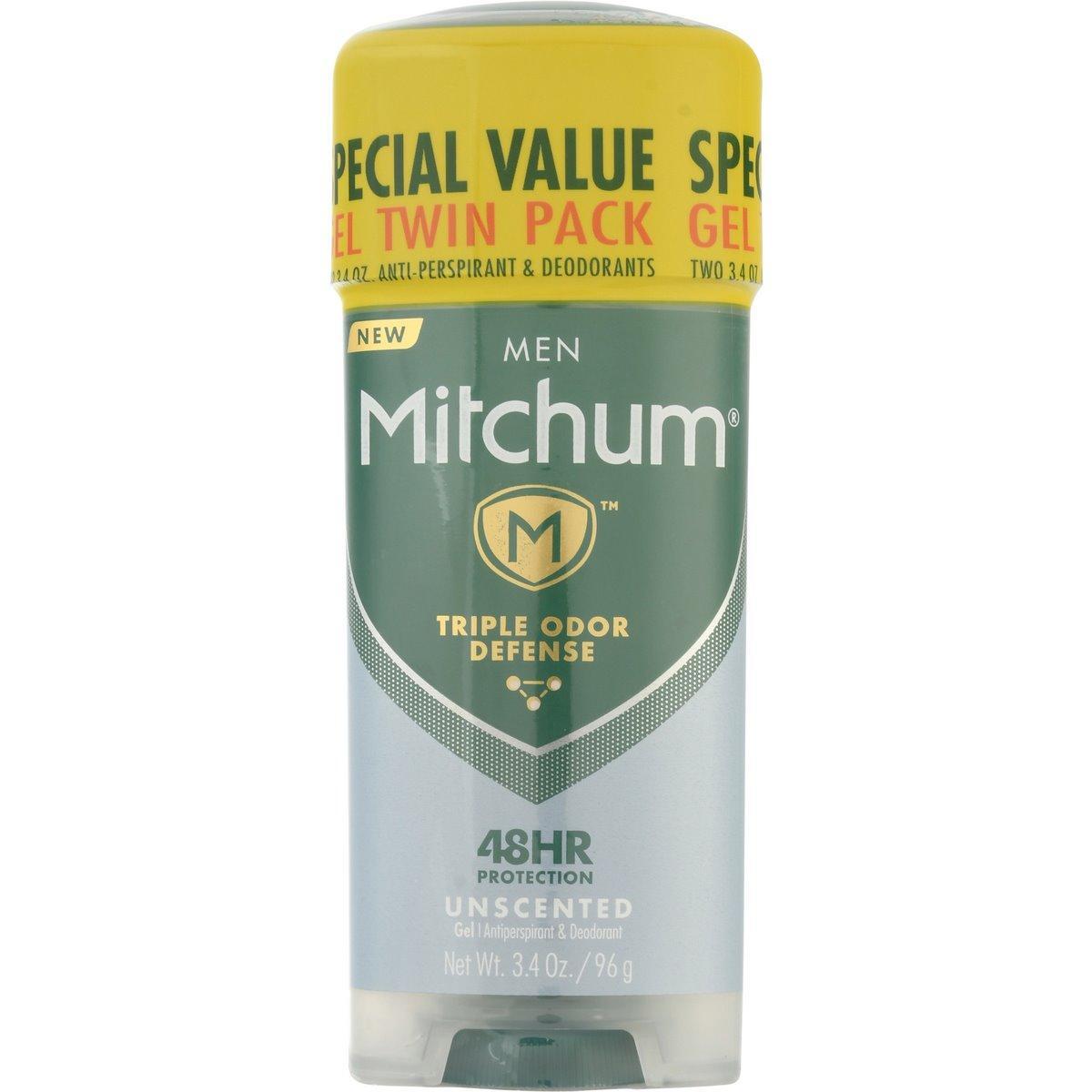 Mitchum Men Deodorante Gel Unscented 48h Doppio Pack