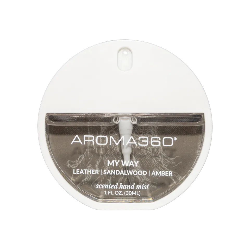 Aroma360 My Way spray mani idratante profumato cuoio ambra