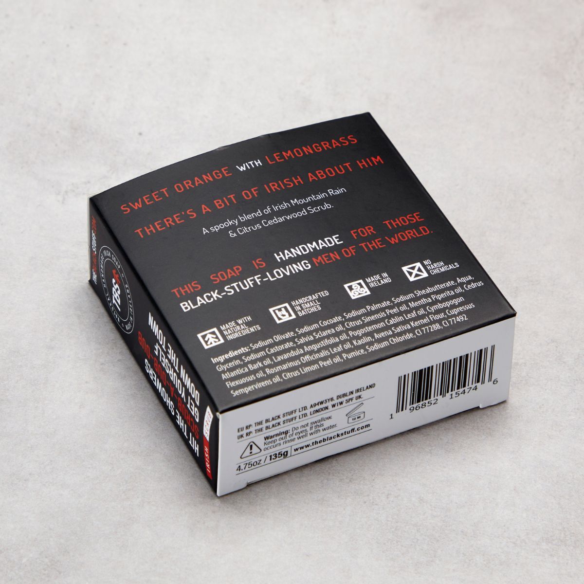 The Black Stuff Irish Scrub saponetta uomo ruvida agrumi 125 g