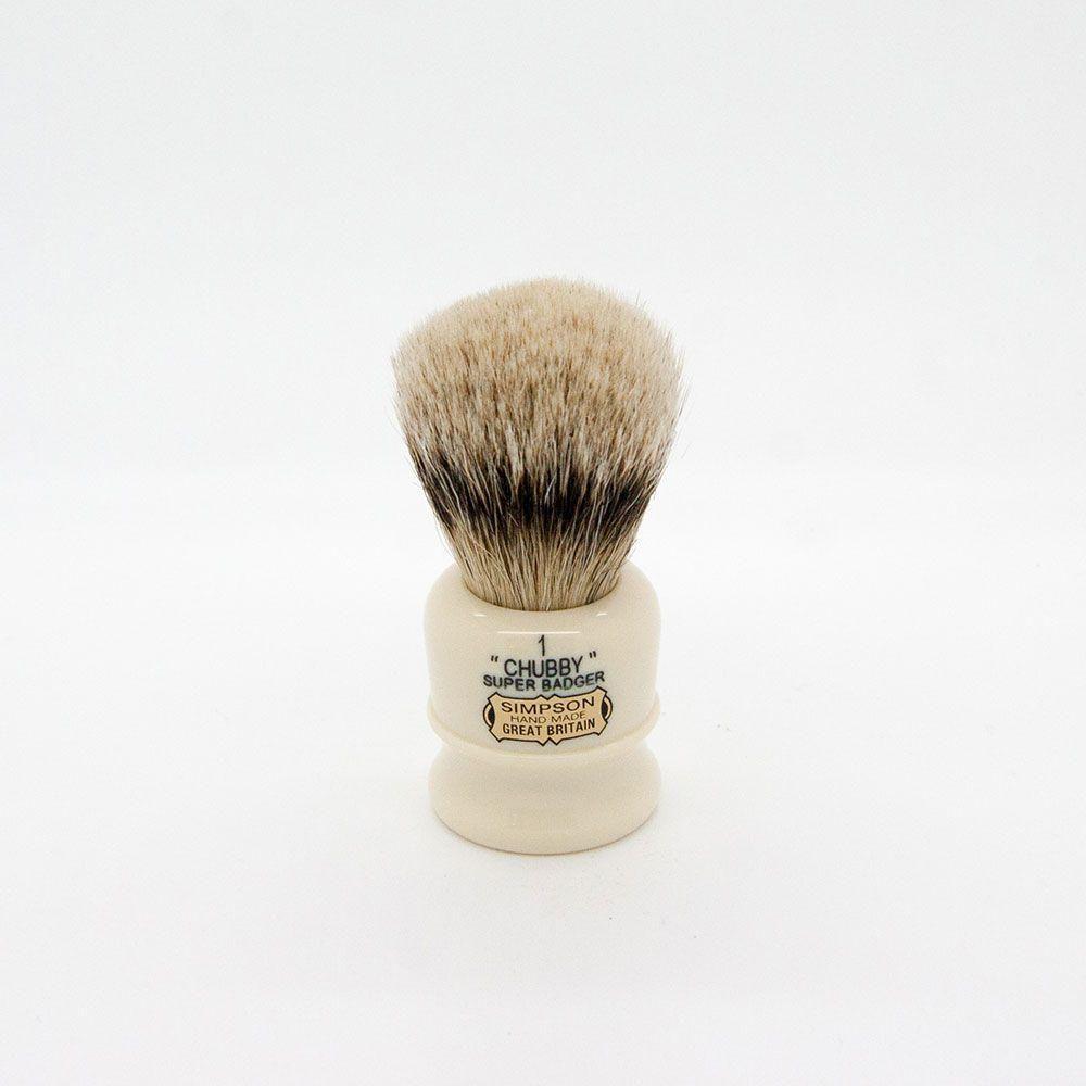 Simpsons Chubby 1 pennello barba super badger avorio 22 mm