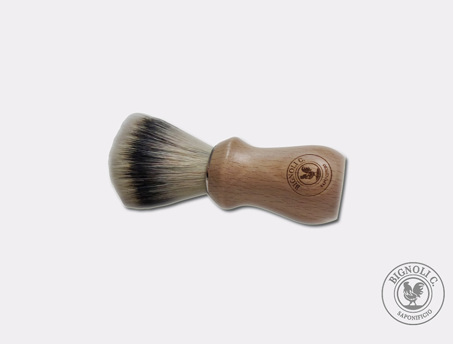 Bignoli Pennello da Barba Sintetico Legno Nodo 24 mm