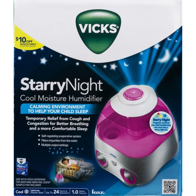 Vicks Starry Night Umidificatore Freddo Rosa V3700M