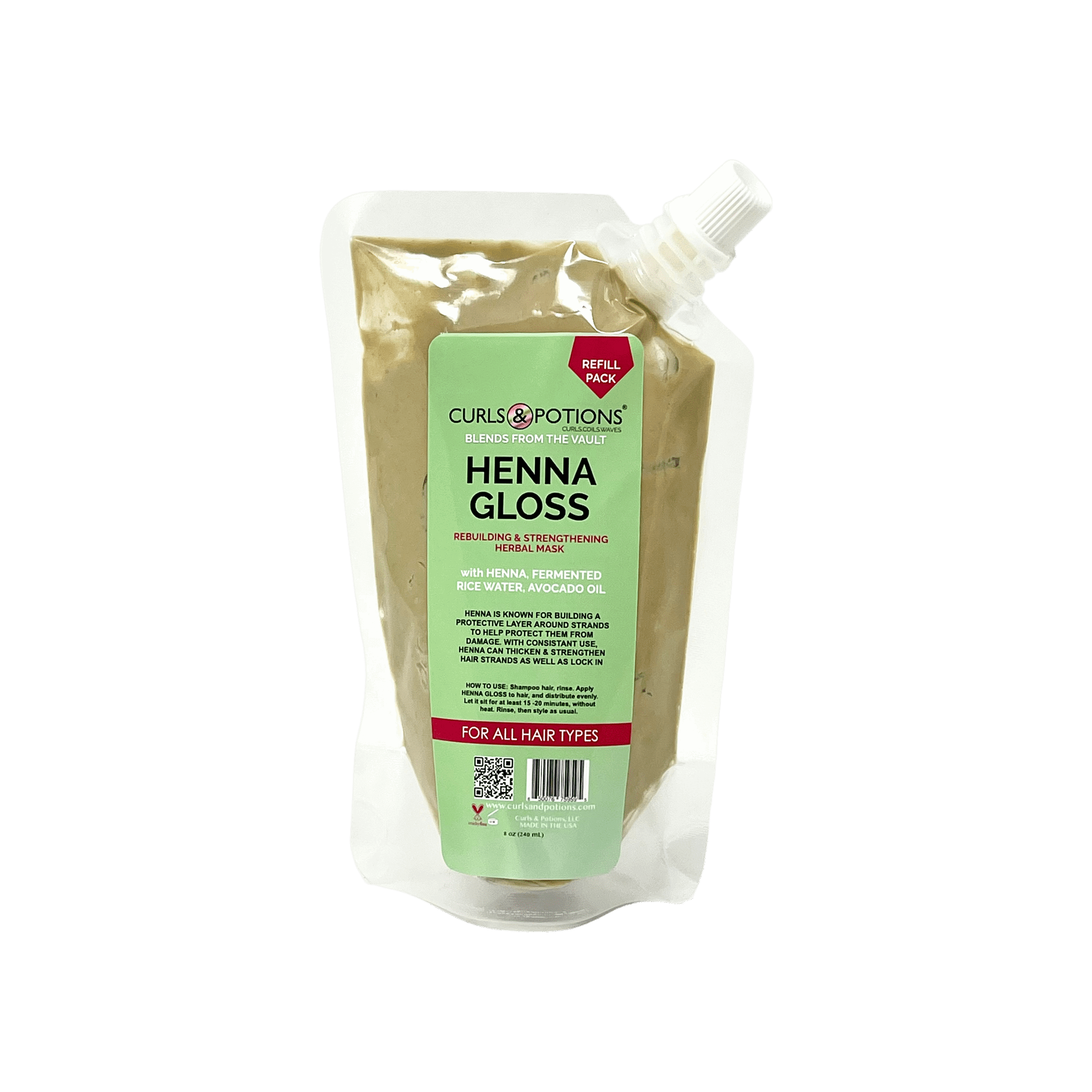 Curls & Potions Blends Henna Gloss maschera capelli vasetto