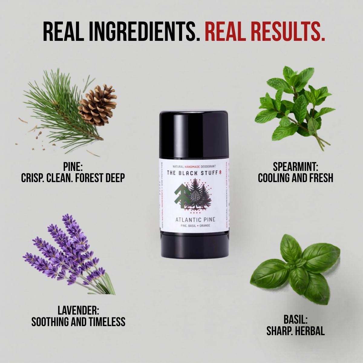 The Black Stuff Atlantic Pine Deodorante solido basilico pino
