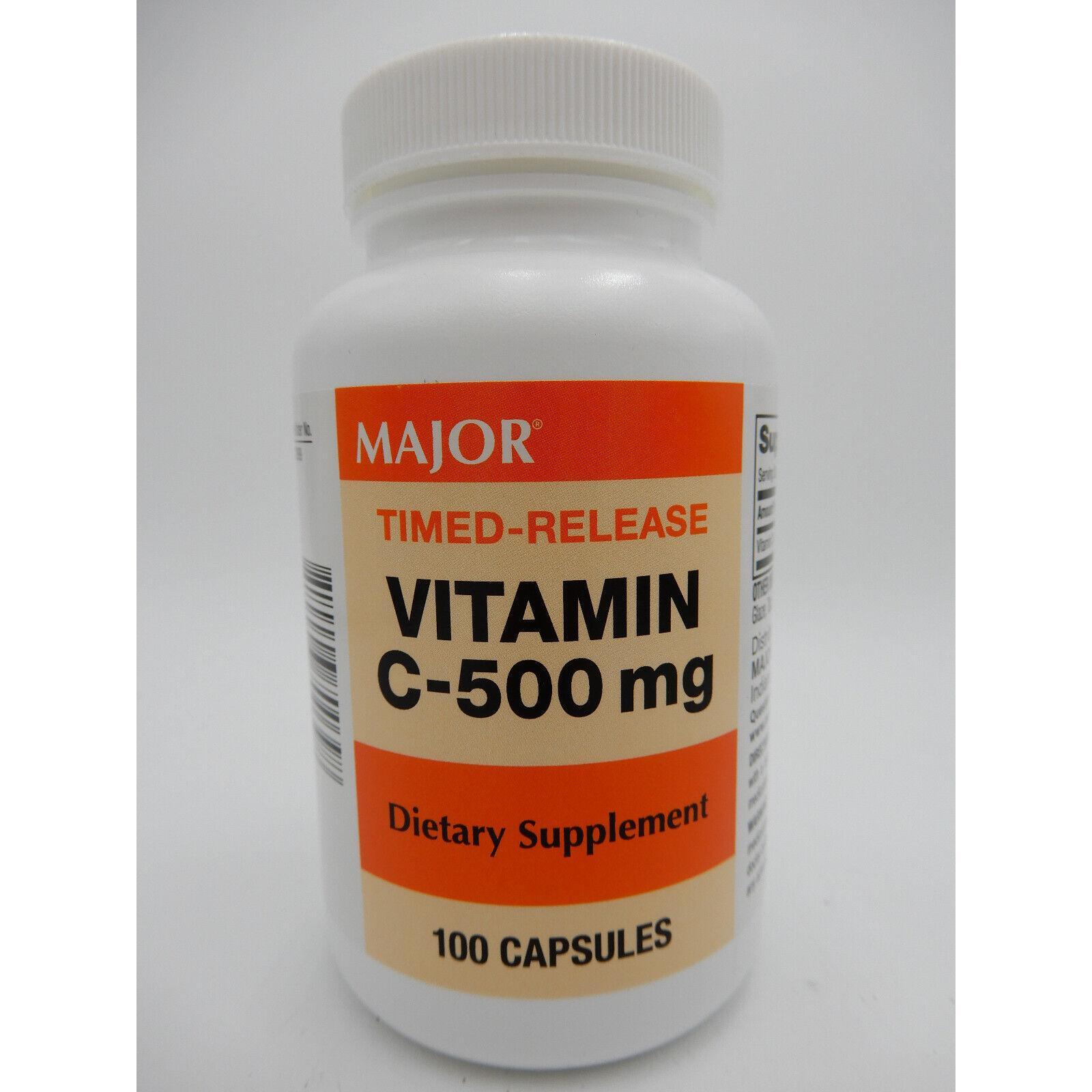 Major Vitamin C 500 mg integratore 100 capsule rilascio prolungato