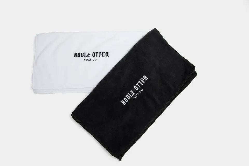Noble Otter Premium asciugamano barba nero 30x71 cm