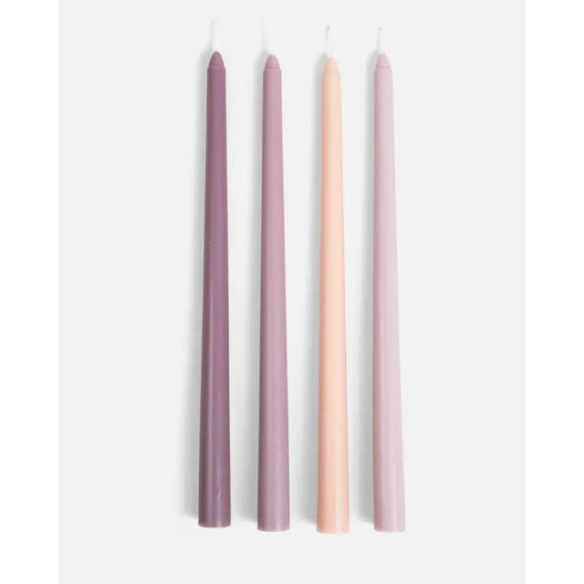 Pasteur Home Candele Avvento affusolate rosa viola 4 pezzi