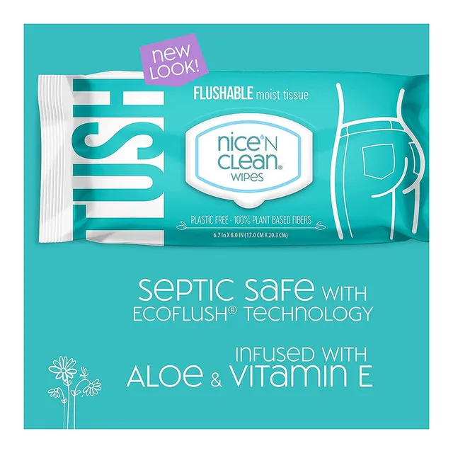 Nice 'N Clean Flushable salviette umidificate aloe 48 pezzi