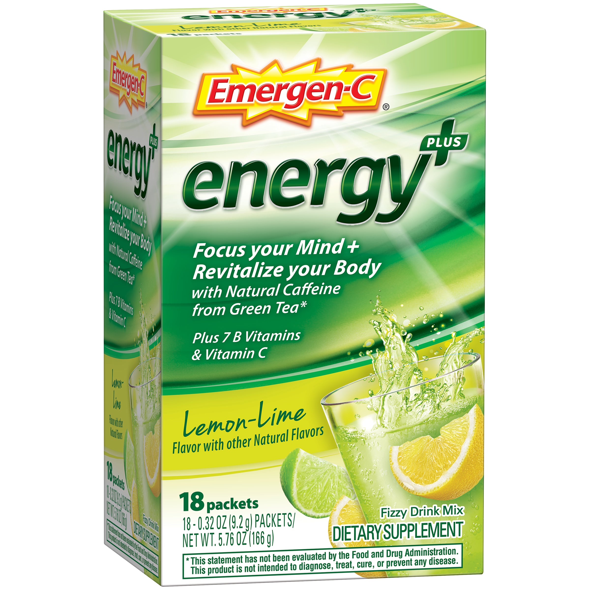 Emergen-C Energy+ Bustine Limone Lime 18 Pezzi Caffeina