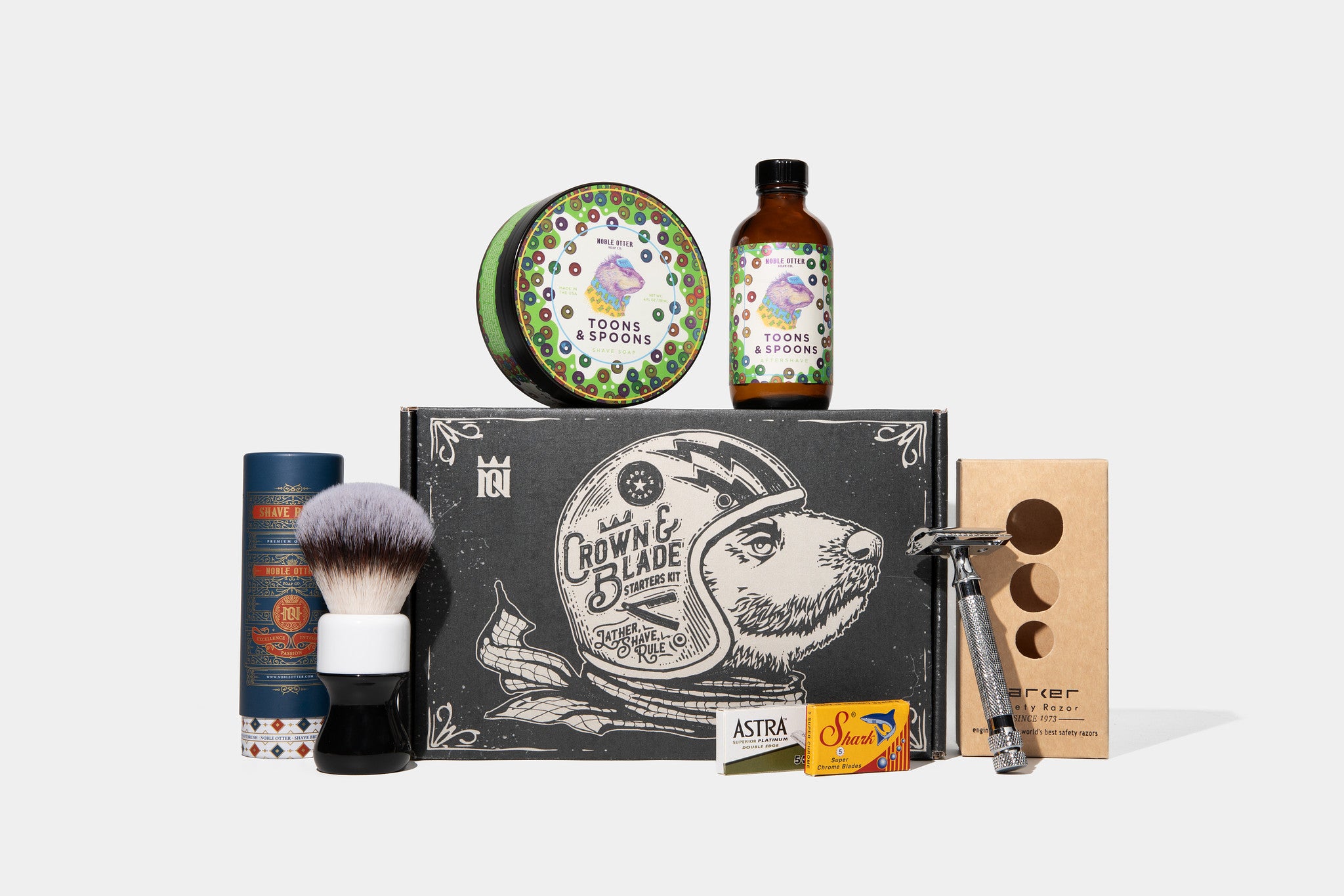 Noble Otter Premium Kit rasatura completo safety razor