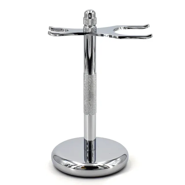 Stirling Soap stand rasoio e pennello barba cromato largo