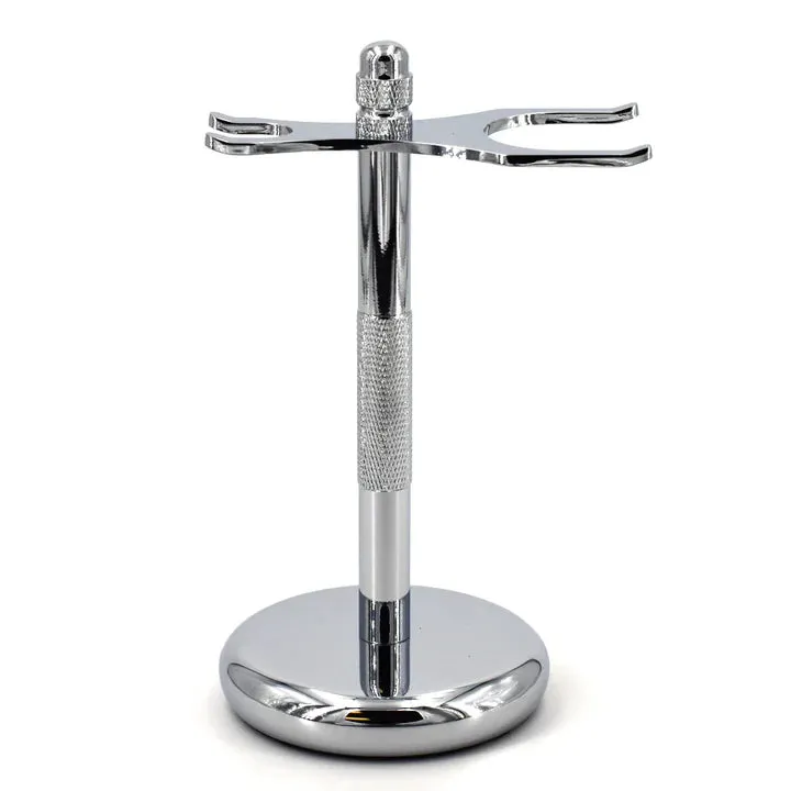 Stirling Soap stand rasoio e pennello barba cromato largo
