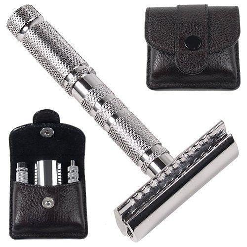 Parker A1R rasoio sicurezza viaggio custodia pelle