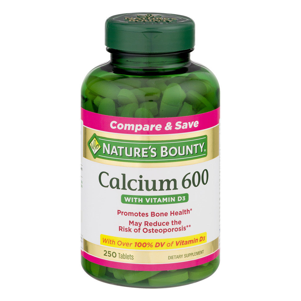 Nature's Bounty calcio 600 vitamina D compresse 250 pz