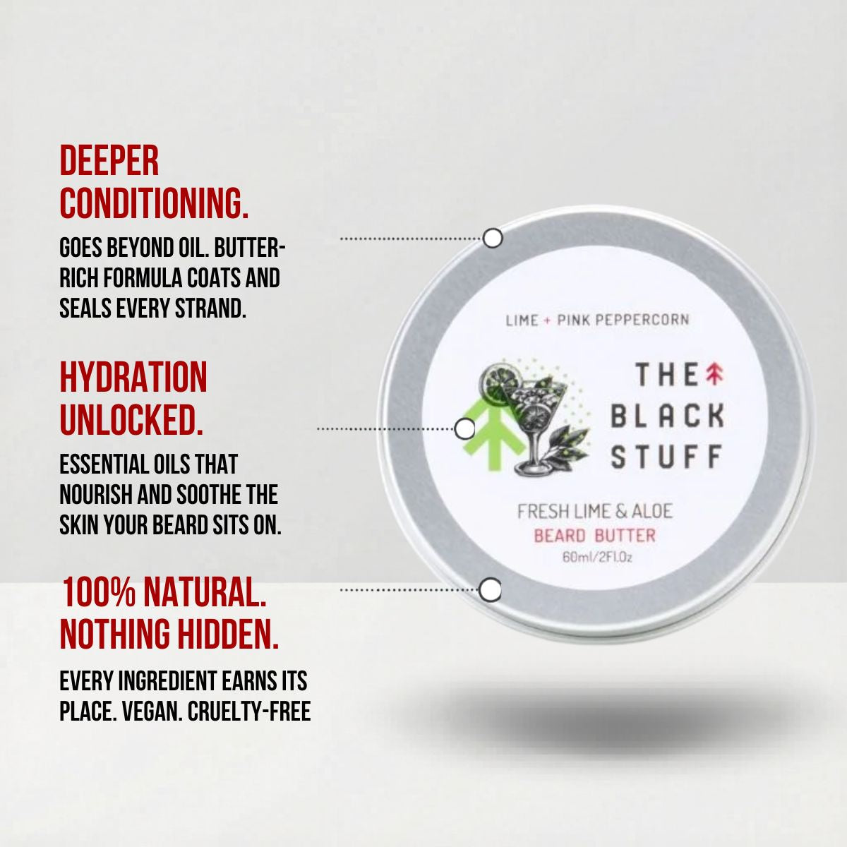 The Black Stuff Fresh Lime Burro Barba Nutriente Uomo