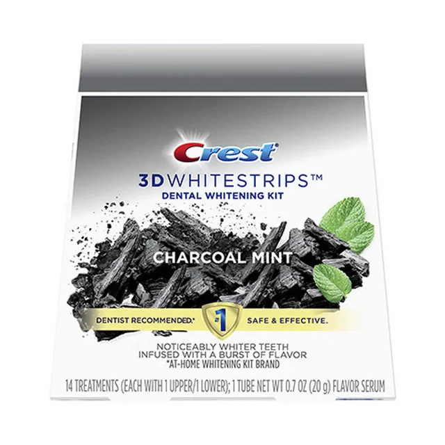 Crest 3D Whitestrips Charcoal Mint strisce sbiancanti 28 pz