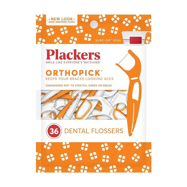Plackers Orthopick filo interdentale apparecchio 36 flosser