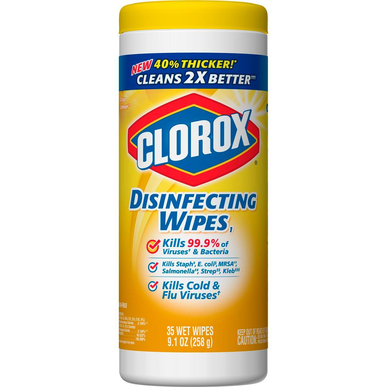 Clorox Disinfecting Salviette Disinfettanti Crisp Lemon 35 pz
