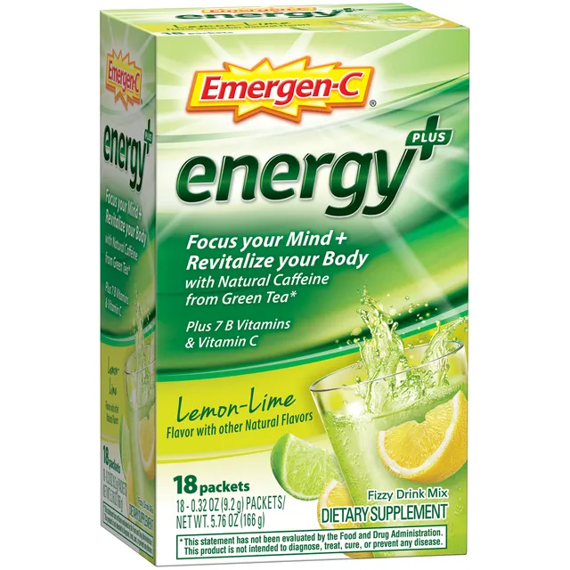 Emergen-C Energy+ Bustine Limone Lime 18 Pezzi Caffeina