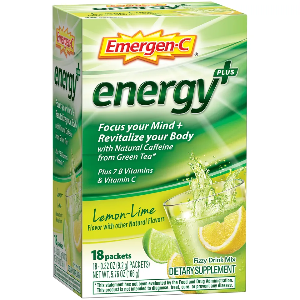 Emergen-C Energy+ Bustine Limone Lime 18 Pezzi Caffeina