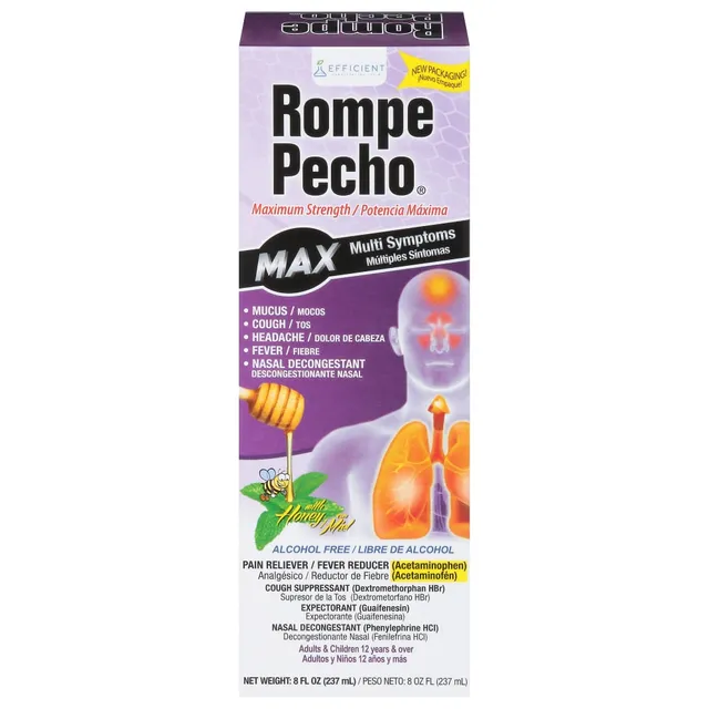 Rompe Pecho sciroppo tosse Max Strength 8 fl oz multisintomi
