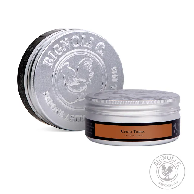 Saponificio Bignoli Cuoio Tonka Sapone da Barba 175g Crema