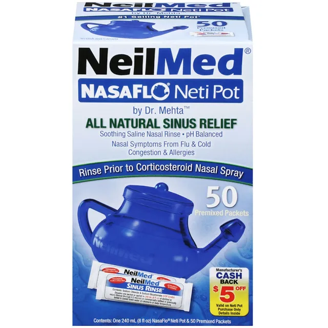 NeilMed NasaFlo Neti Pot Lavaggio Nasale con Bustine