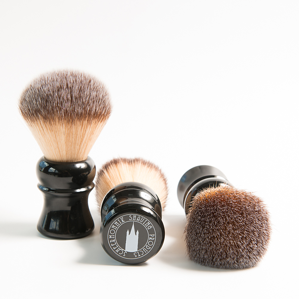 Scheermonnik Basic pennello da barba sintetico nero 24 mm