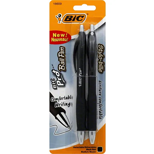 BIC Pro+ penna a sfera nera retrattile punta media