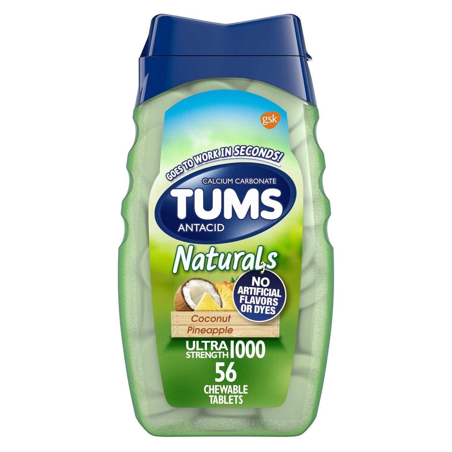Tums Naturals antiacido masticabile cocco ananas 56 compresse
