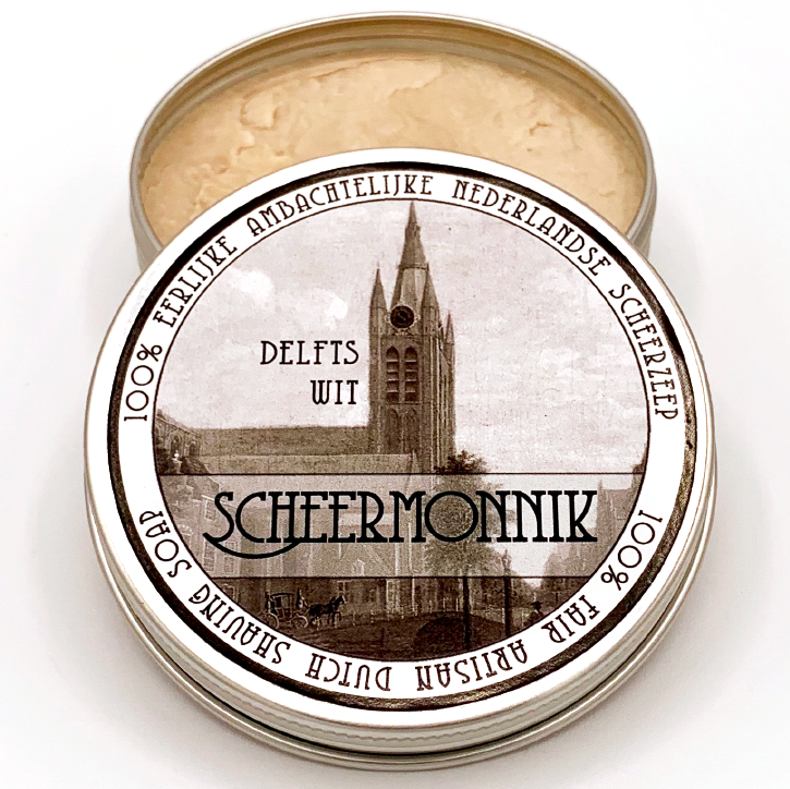 Scheermonnik Scheerzepen Delfts Wit Sapone da Barba 75g