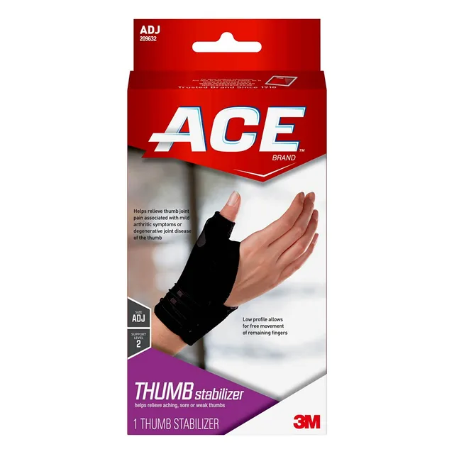 ACE Deluxe Tutore Pollice Stabilizzatore Nero Regolabile