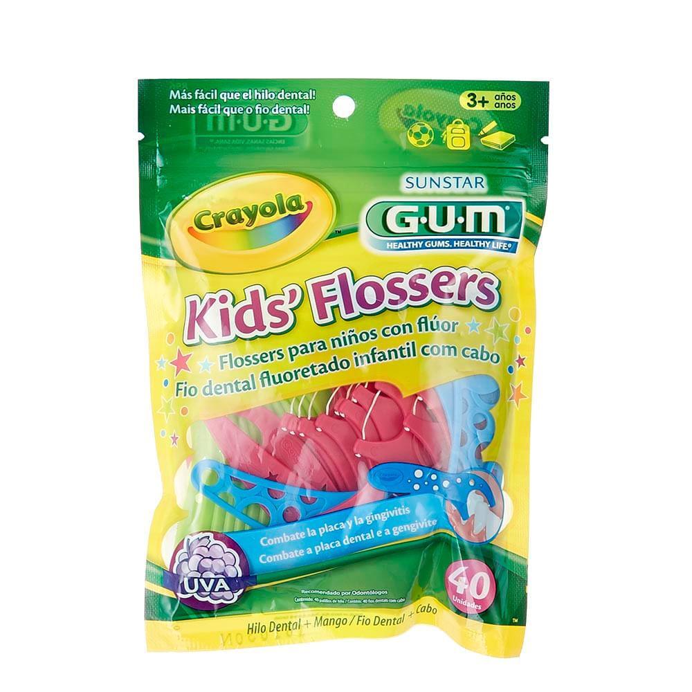 GUM Crayola forcelle filo interdentale uva bimbi 40 pz