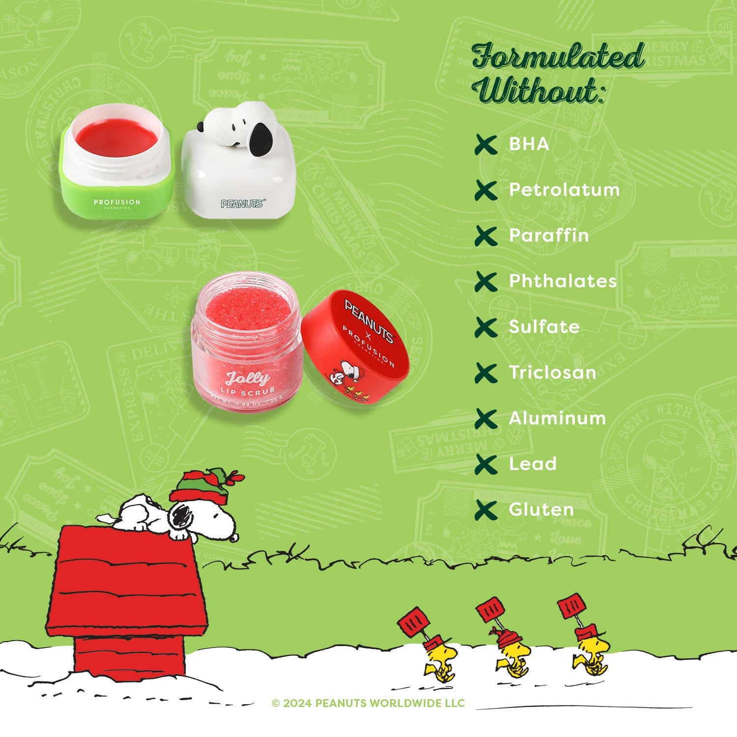 Profusion Peanuts Goodnight set labbra scrub fragola