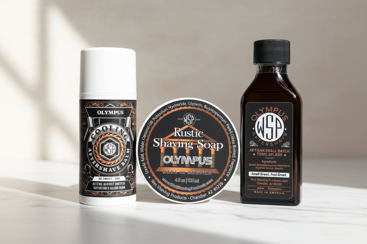 Wet Shaving Products Olympus Rustic sapone da barba vegan Olympus