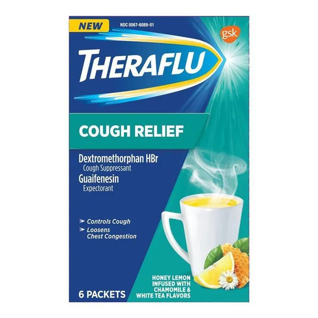 Theraflu Cough Relief Bustine Miele Limone per Tosse